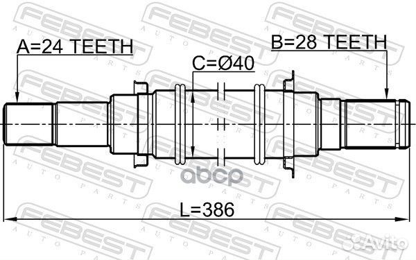 Полуось R 24x369x28 mazda 3 BK 2003-2006 febest