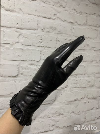 Перчатки женские кожаные зимние