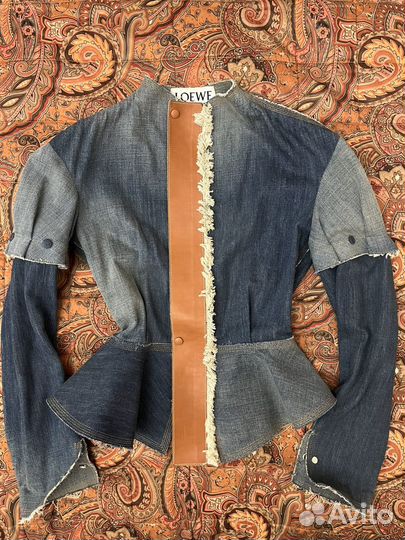Джинсовая куртка жакет с кожей Loewe оригинал