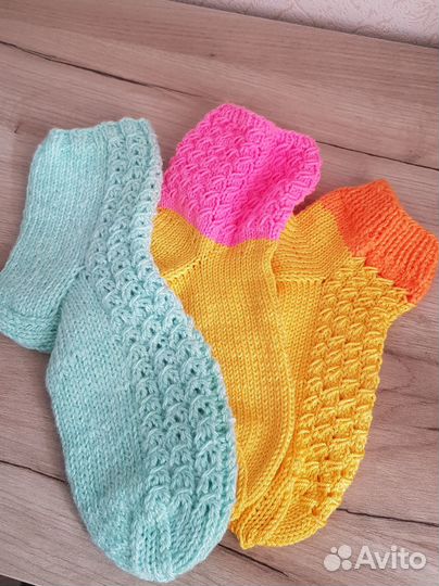 Вязаные тапочки, носки