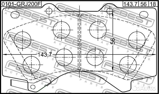 Колодки тормозные дисковые перед 0101GRJ200F