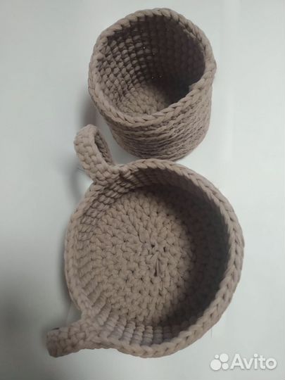 Корзинка из трикотажной пряжи