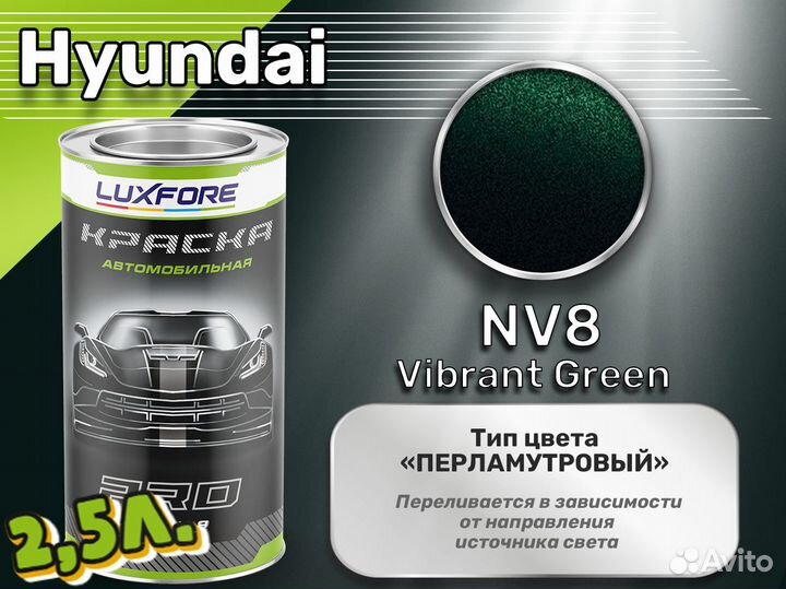 Краска Luxfore 2,5л. (Hyundai NV8 Vibrant Green)