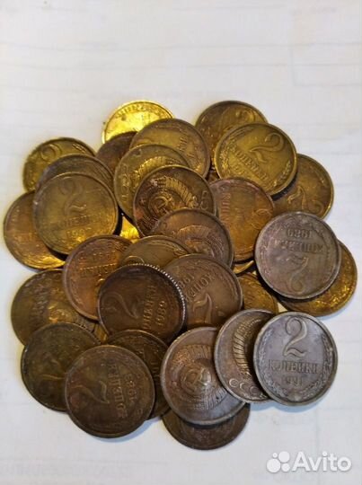 Монеты СССР 1 копейка и 2копейки