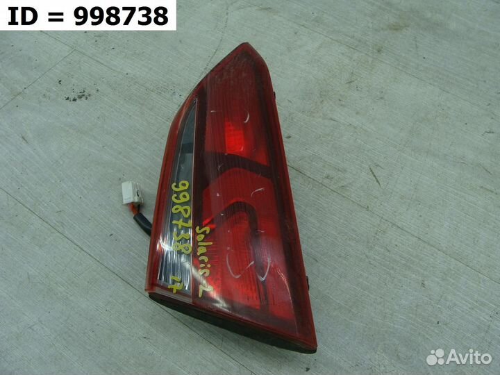 Фонарь задний правый внутренний Hyundai Solaris