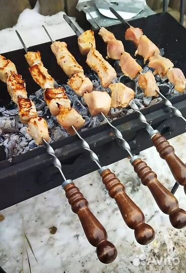 Шампура с деревянной ручкой