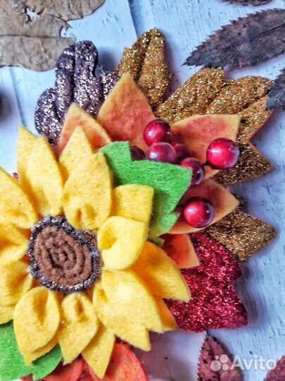 Осенняя повязка для волос ручной работы