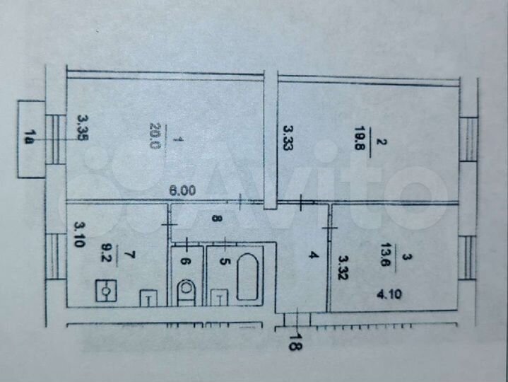 3-к. квартира, 77 м², 4/5 эт.