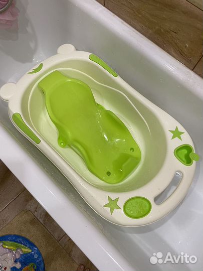Ванночка для купания с горкой с гамаком и стульчик