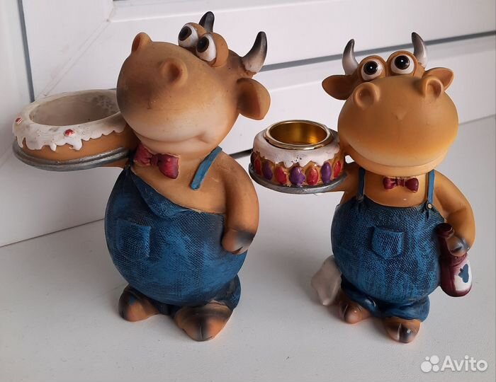 Подсвечники интерьерные фигурки быков