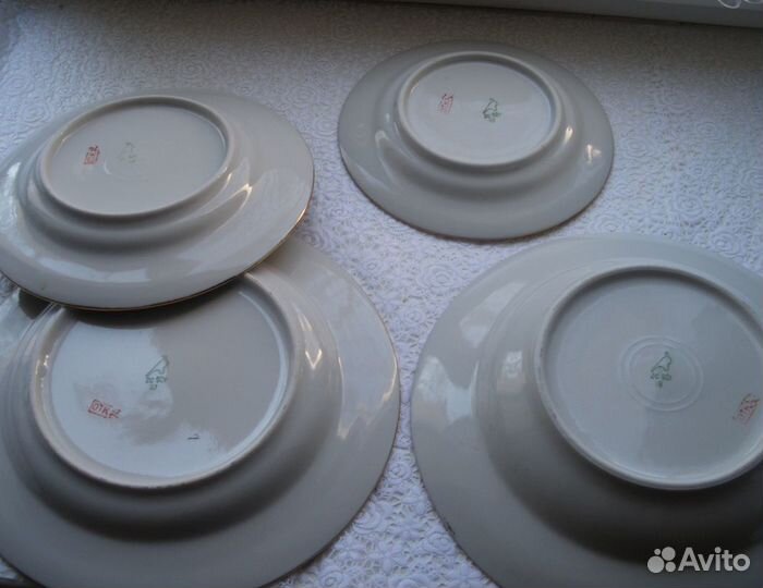 Тарелки кобальт Дулево 1992г Розы