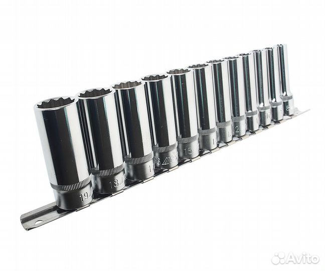 Набор головок торцевых глубоких 12-гранных 3/8