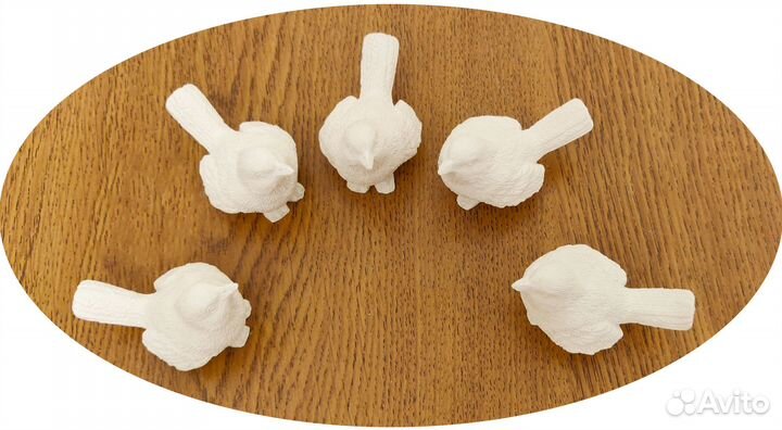 Птицы декоративные объемные 3D 5шт (новые)