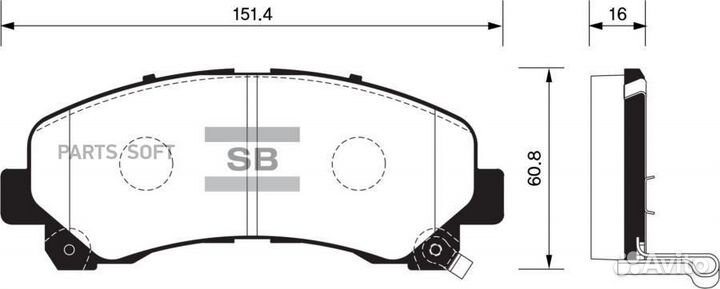Sangsin brake SP1409 Колодки торм.дисковые Hi-Q isuzu D-MAX 08- (DB1841)