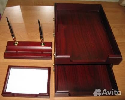 Настольный набор из дерева б/у
