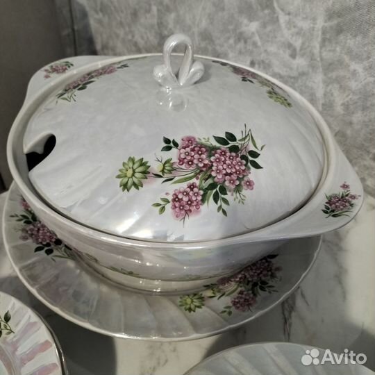 Сервиз столовый чайный Сирень юфз СССР