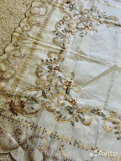 Скатерть льняная новая квадратная 85см