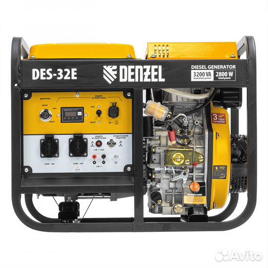 Генератор дизельный DES-32E, 3,2 кВт, Denzel