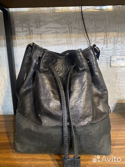 Сумка-мешок,натуральная кожа