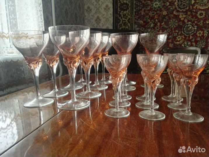 Богемское стекло бокалы рюмки фужеры