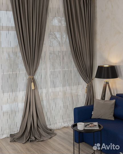 Шторы бархат Богема Кофе