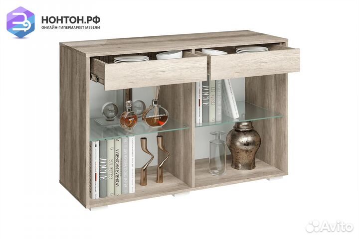 Комод Наоми со стеклом дуб каньон / графит