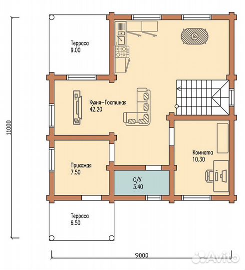 Дом из клееного бруса / Сруб дома / Домокомплект