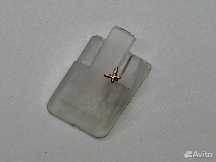 Золотая серьга для пирсинга 585 пробы