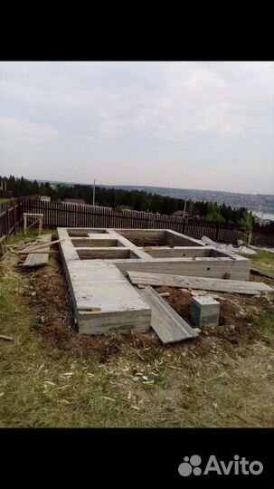 Заливка фундамента буронабивного