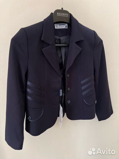 Пиджак школьный синий 134