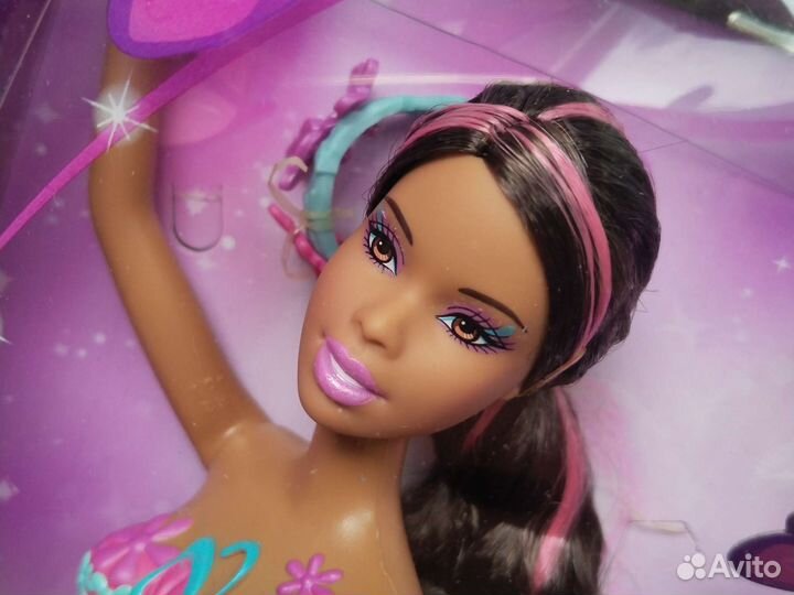 Редкая афро Барби с крыльями как Марипоза