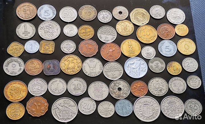 Иностранные монеты мира старая Европа и Экзотика