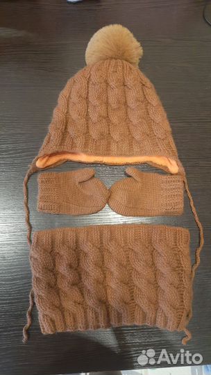 Шапка снуд варежки