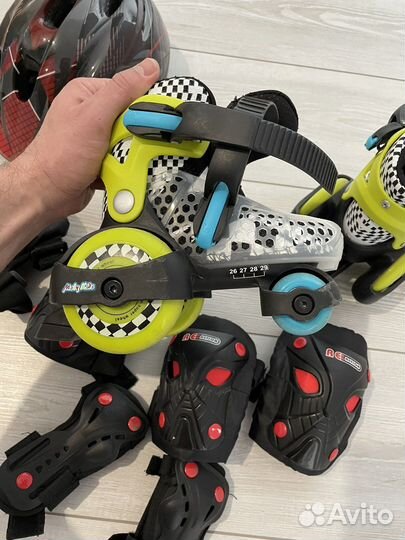 Роликовые коньки детские с защитой Moby kids
