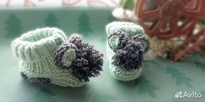 Детские теплые пинетки для мальчиков и девочек )