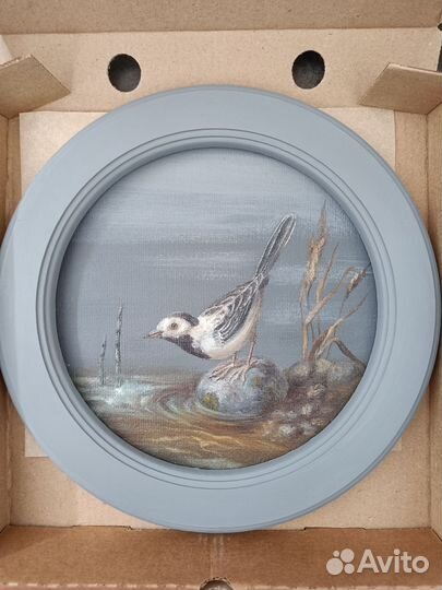 Картина маслом Трясогузка