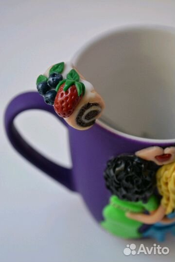 Кружка с декором из полимерной глины(комплект)