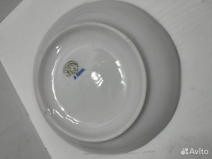 Блюдце среднее СССР с позолотой 17 см