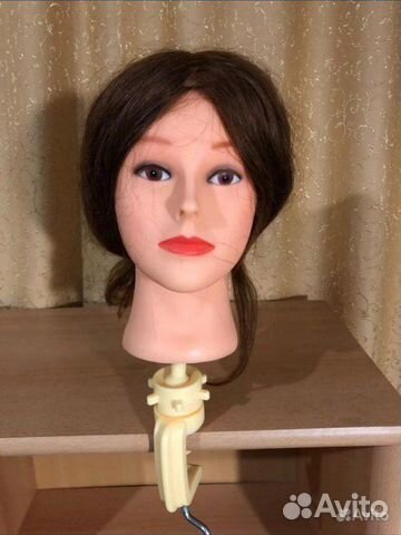 Учебная парикмахерская болванка(голова) нат.волос
