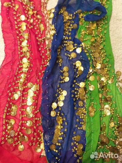 Платки с монетами для занятий восточными танцами