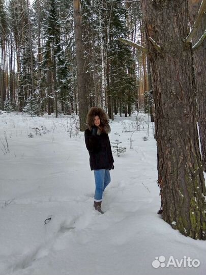 Аренда Норковая шуба с чернобуркой