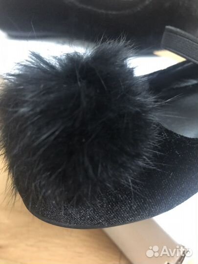 Балетки с помпоном для девочки