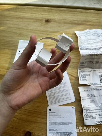 Коробка от кабеля и гарантия apple USB-C lightning