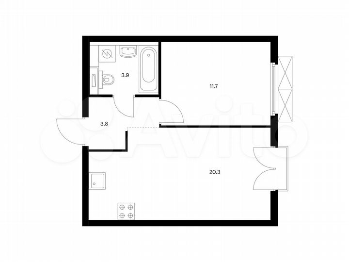 1-к. квартира, 39,7 м², 15/26 эт.