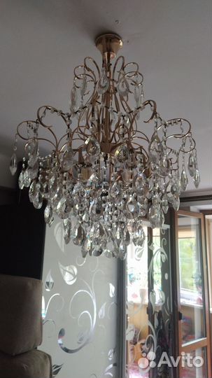 Люстра потолочная бу хрустальная