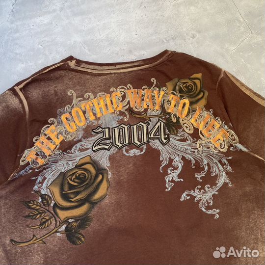 Винтажная футболка Affliction Gothic type y2k