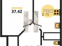 1-к. квартира, 37,4 м², 16/22 эт.