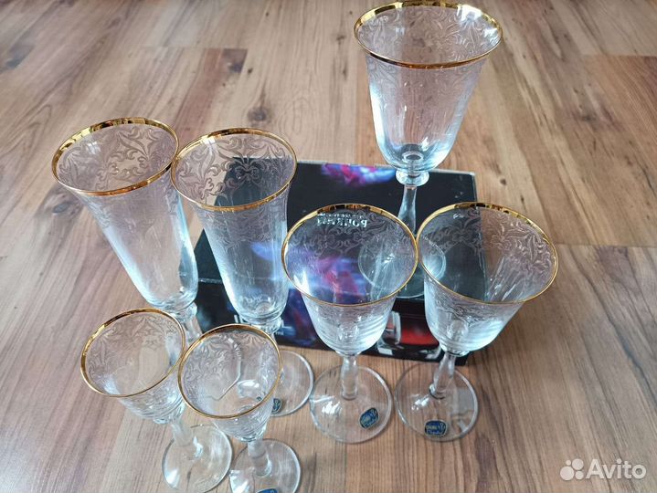 Набор фужеров богемское стекло