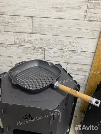 Сковорода чугунная гриль