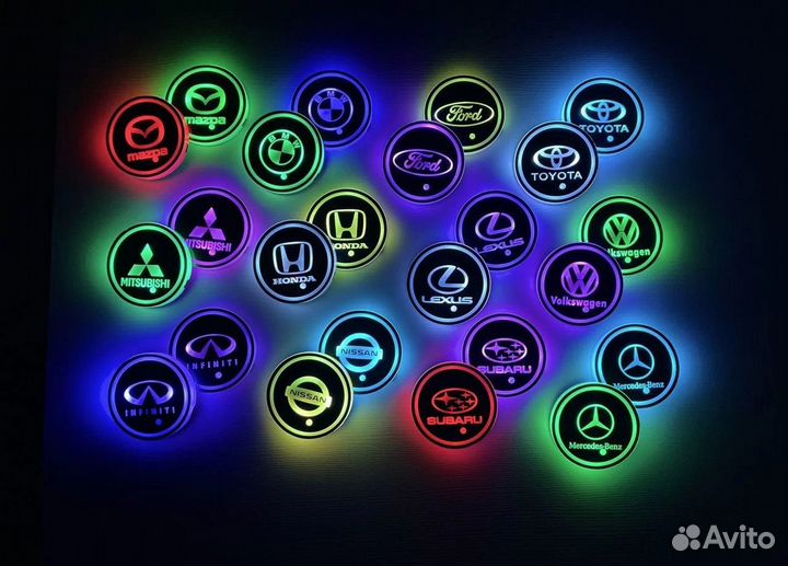 Диодная Led подсветка подстаканников на любой авто